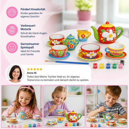 Cross-border Creative DIY Graffiti Plaster Painting and Coloring Teapot Set for Pretend Play Toys and Teaware Combinations