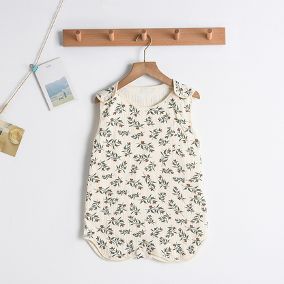 Baby Sommerschlafsack aus Musselin – Ärmeloser Schlafanzug mit Druckknöpfen
