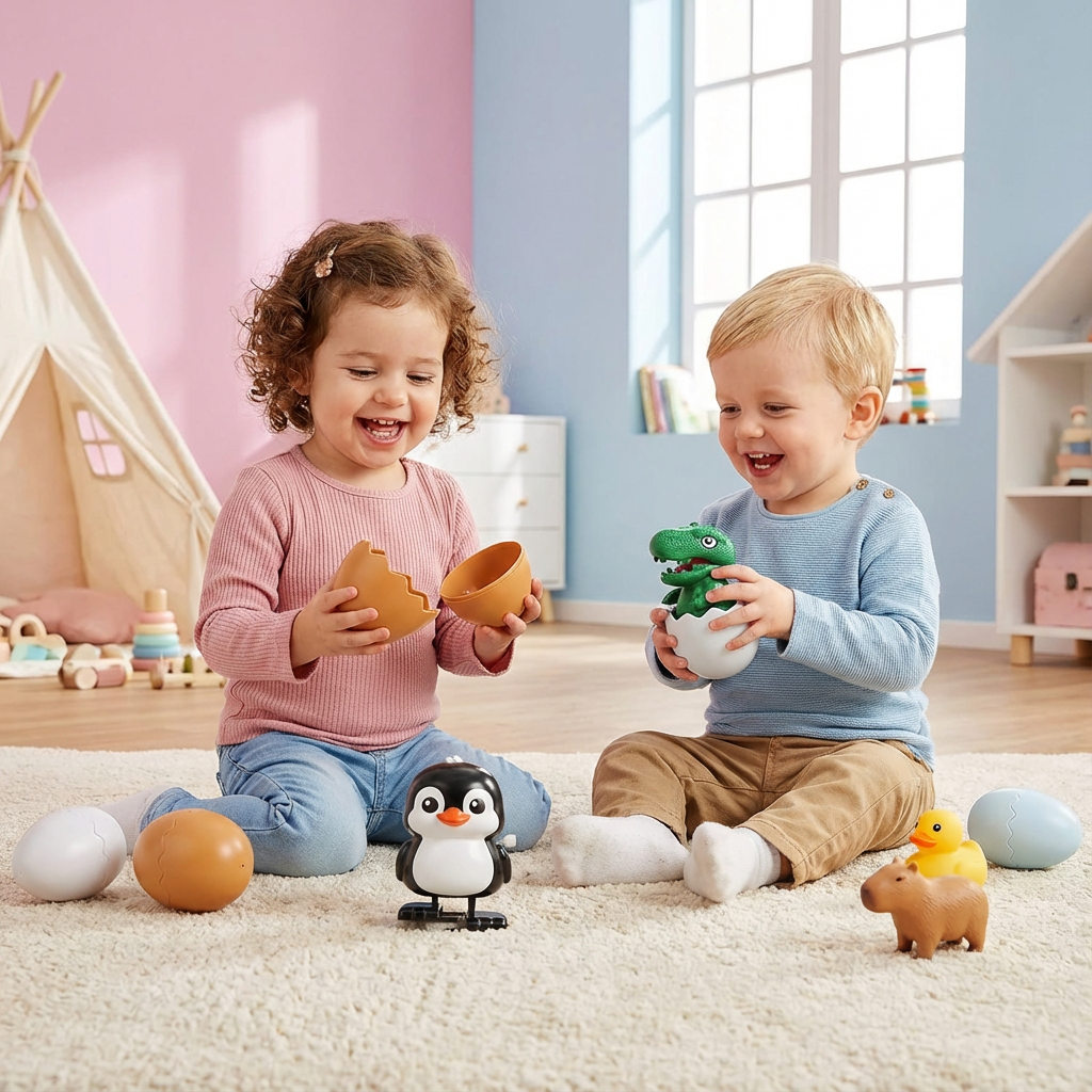 Überaschungs Ei Schlüpf Tierchen Kinder Spielzeug