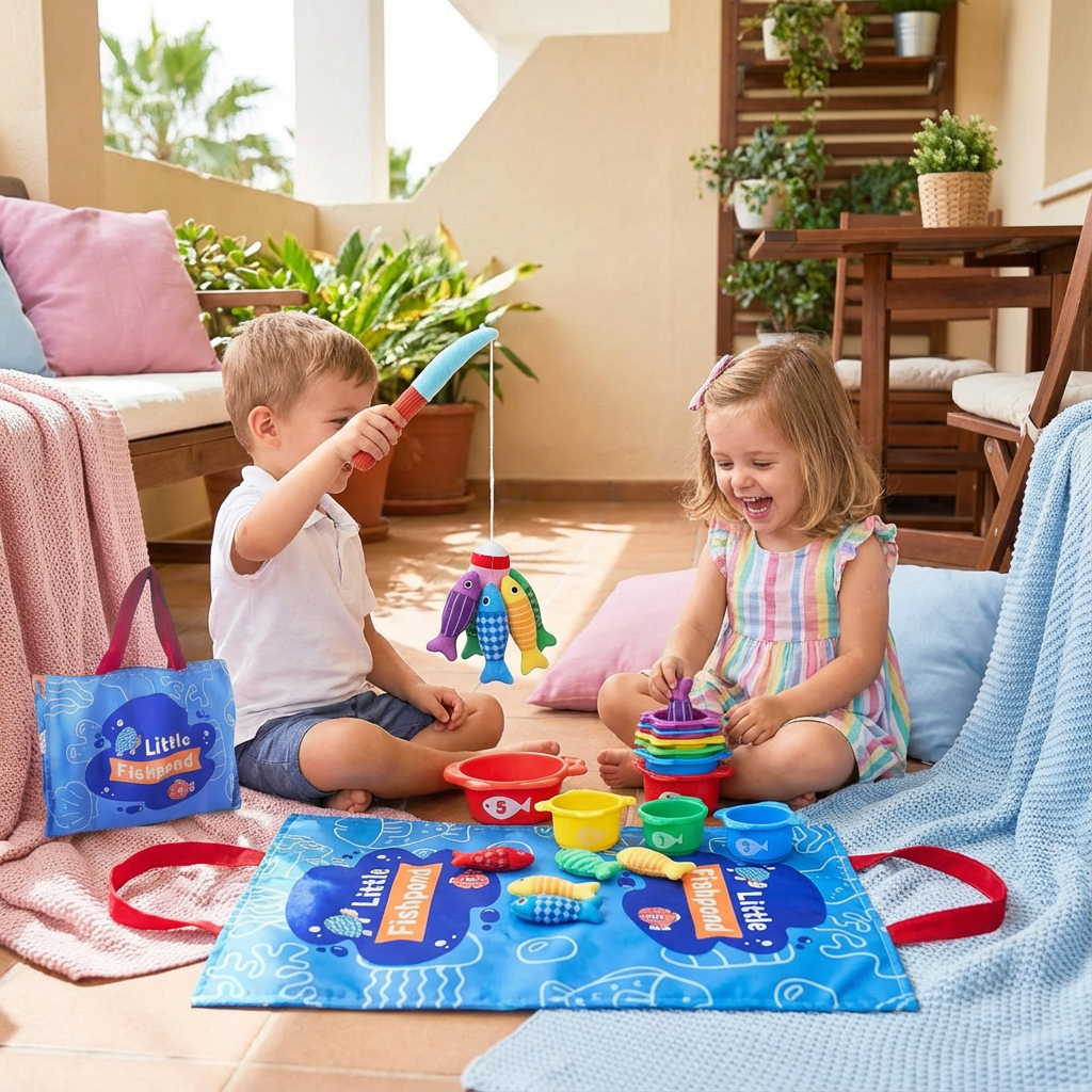 Montessori Plüsch Fischteich Kinderspielzeug