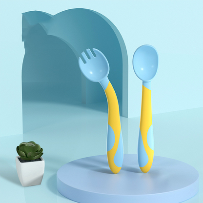 Kinder Löffel und Gabel Set – Rutschfestes Baby Besteck mit ergonomischem Griff
