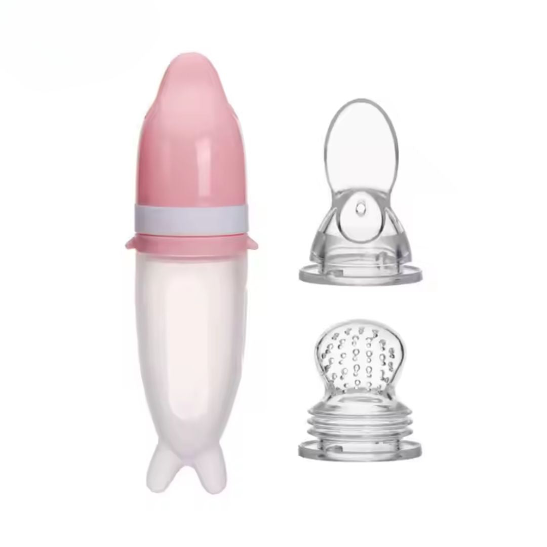 Silikon Quetschflasche für Babys – Fütterlöffel mit Skala
