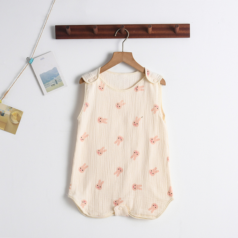 Baby Sommerschlafsack aus Musselin – Ärmeloser Schlafanzug mit Druckknöpfen