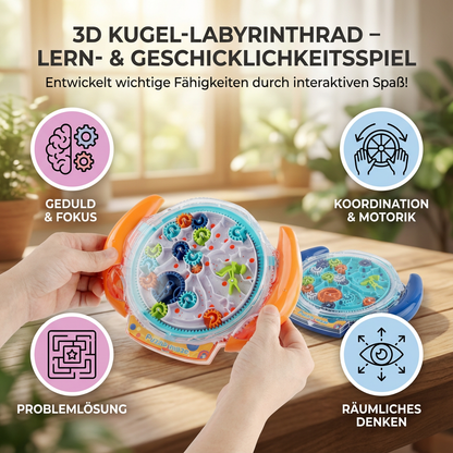 3D Kugel-Labyrinthrad – Geschicklichkeits- und Lernspiel