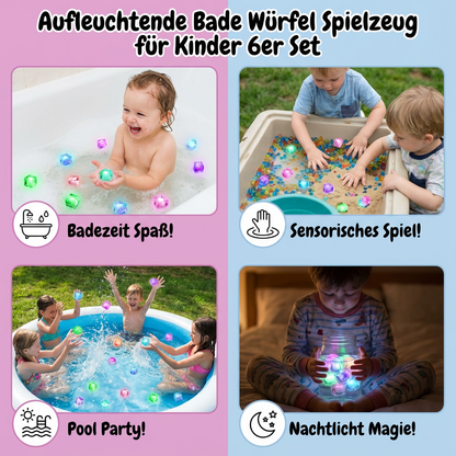 Aufleuchtende Bade Würfel Spielzeug für Kinder 6er Set