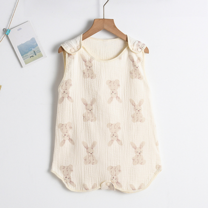 Baby Sommerschlafsack aus Musselin – Ärmeloser Schlafanzug mit Druckknöpfen