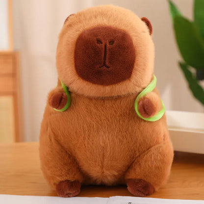 Weiche Capybara mit praktischen Schildkrötenrucksack