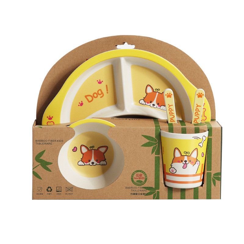 Kinder Geschirr Set – Teller, Becher und Besteck mit Tiermotiven für Mahlzeiten