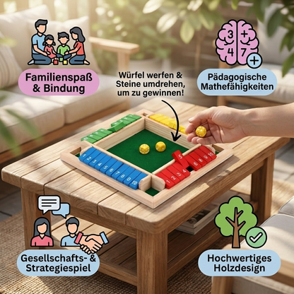 ShutTheBox Familien Klappenspiel 4 Spieler Set