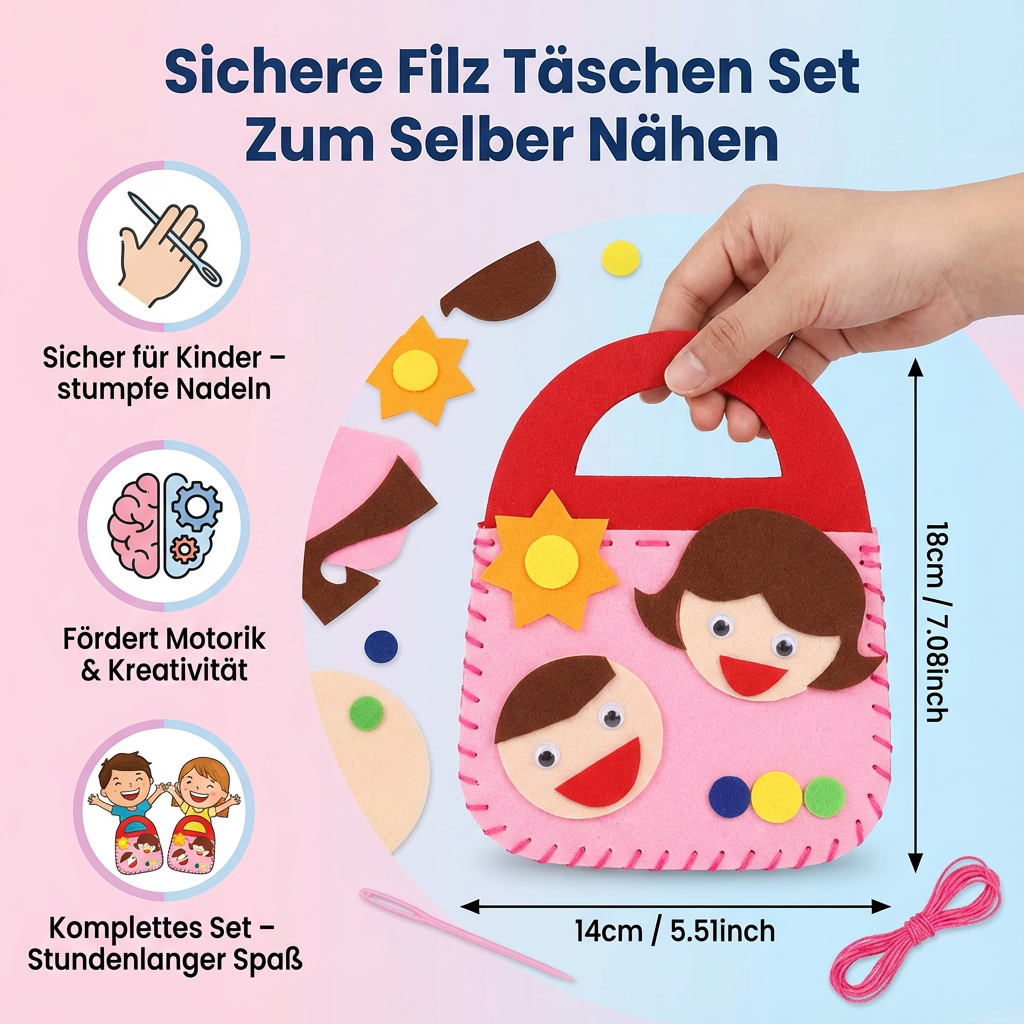 Sichere Filz Täschen Set Zum Selber Nähen