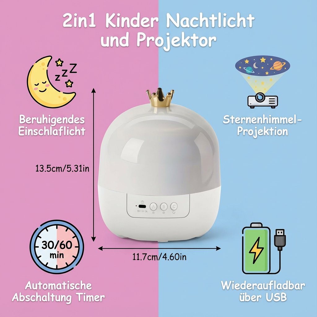 2in1 Kinder Nachtlicht und Projektor