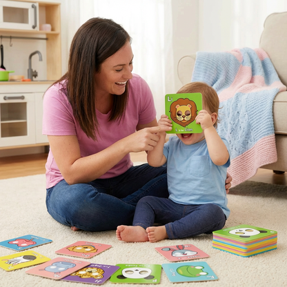 Alphabet Lernkarten mit Tierdesigns