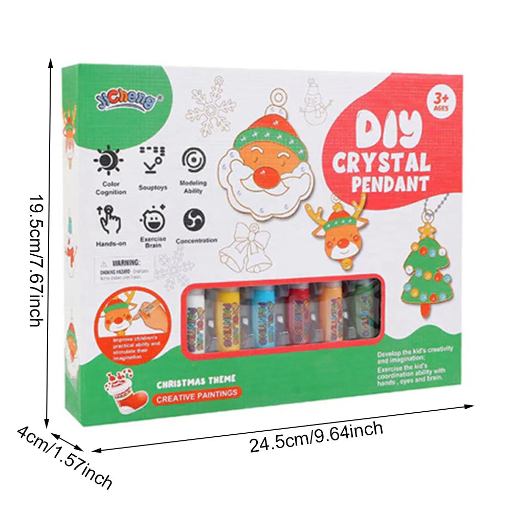 DIY Weihnachts-Kristall-Anhänger Set – Kreatives Malen Für Kinder Mit Weihnachtsmotiven