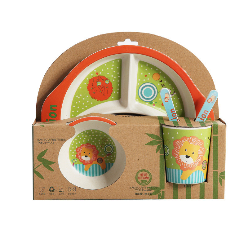 Kinder Geschirr Set – Teller, Becher und Besteck mit Tiermotiven für Mahlzeiten