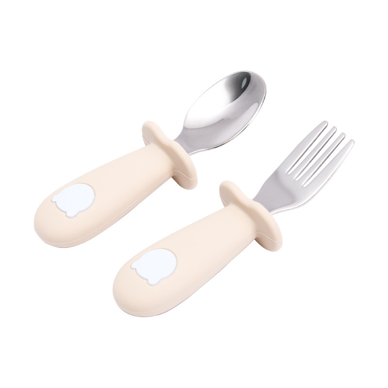 Kinder Besteck Set – Löffel und Gabel mit Silikon Griff – Sicher und Rutschfest