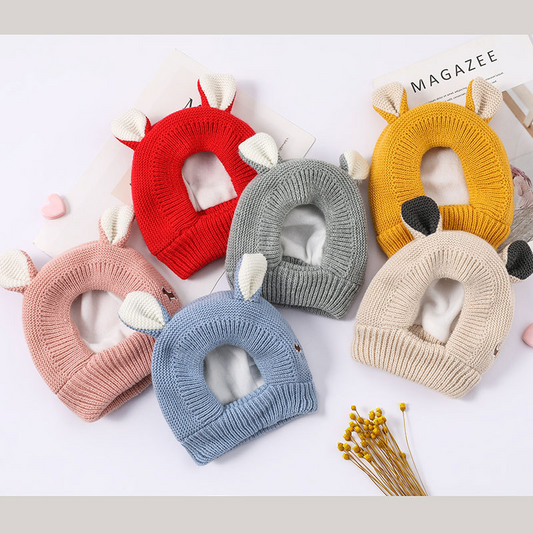 Baby Mütze mit Ohren – Warme Strickmütze für Neugeborene & Kleinkinder