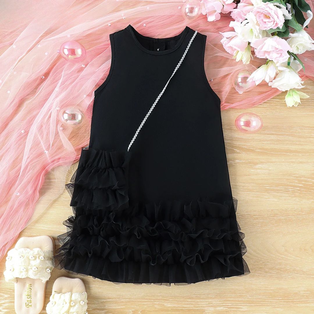 Mädchen Kleid mit Rüschen und Umhängetasche – Schickes Design für Besondere Anlässe