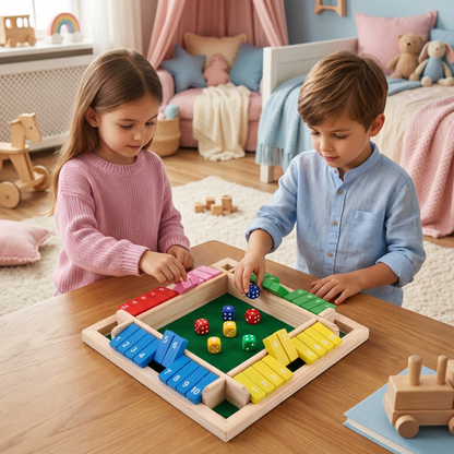 ShutTheBox Familien Klappenspiel 4 Spieler Set