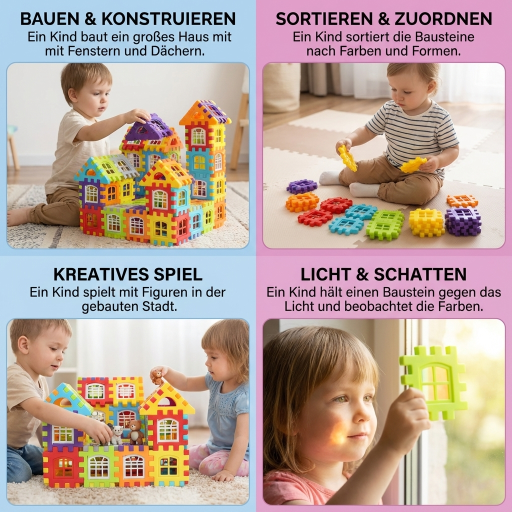 Montessori Fenster Bausteine für Kinder