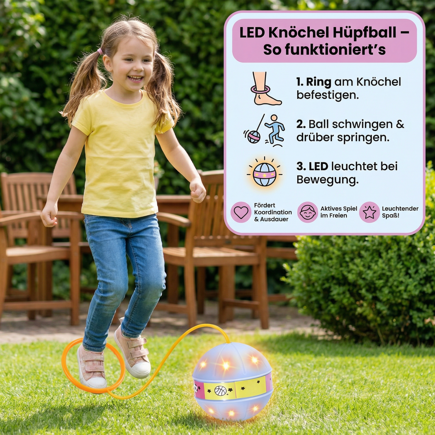 LED Knöchel Hüpfball – Interaktives Spring-Spielzeug für Kinder