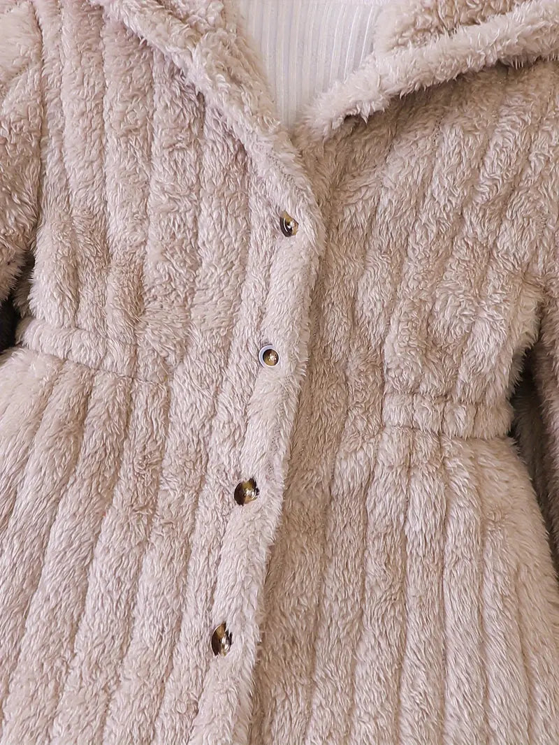 Innenfutter aus weichem Fleece für Mädchen – Warmer Wintermantel mit Kapuze