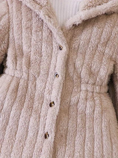 Innenfutter aus weichem Fleece für Mädchen – Warmer Wintermantel mit Kapuze