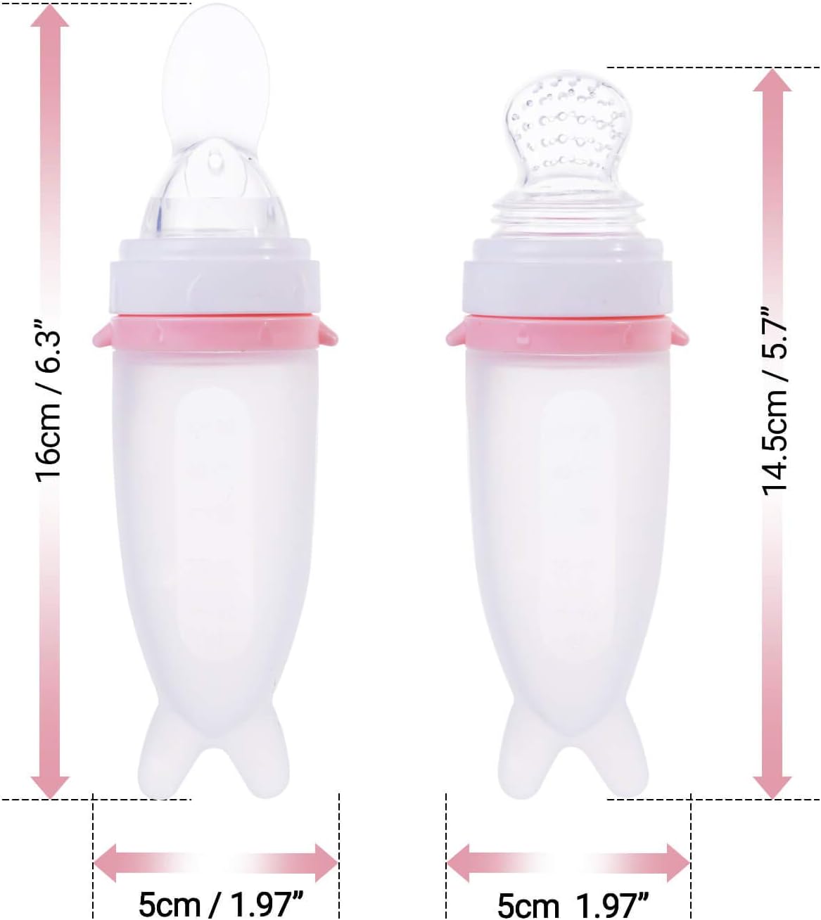 Silikon Quetschflasche für Babys – Fütterlöffel mit Skala