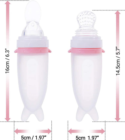 Silikon Quetschflasche für Babys – Fütterlöffel mit Skala