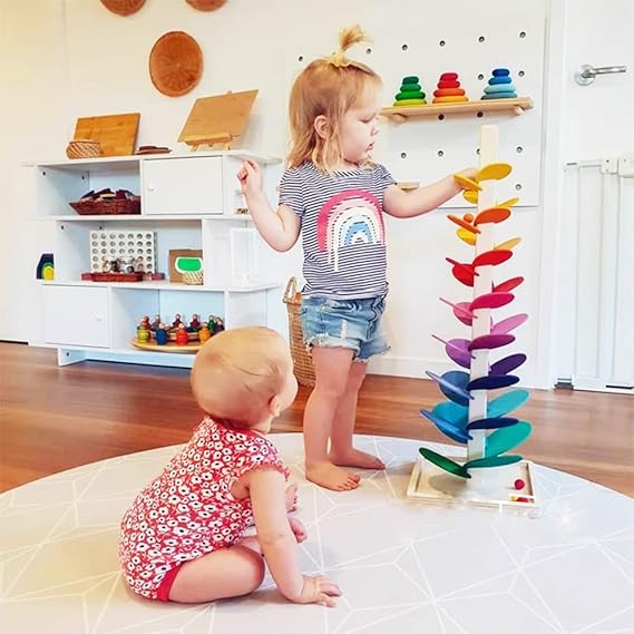 Montessori Regenbogen Murmel Holzturm