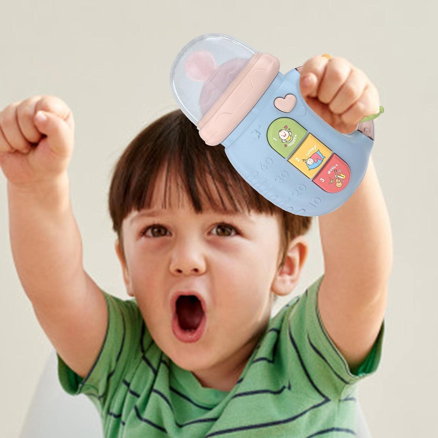 Musikalischer Baby Schnuller mit Beißring und Rasseln