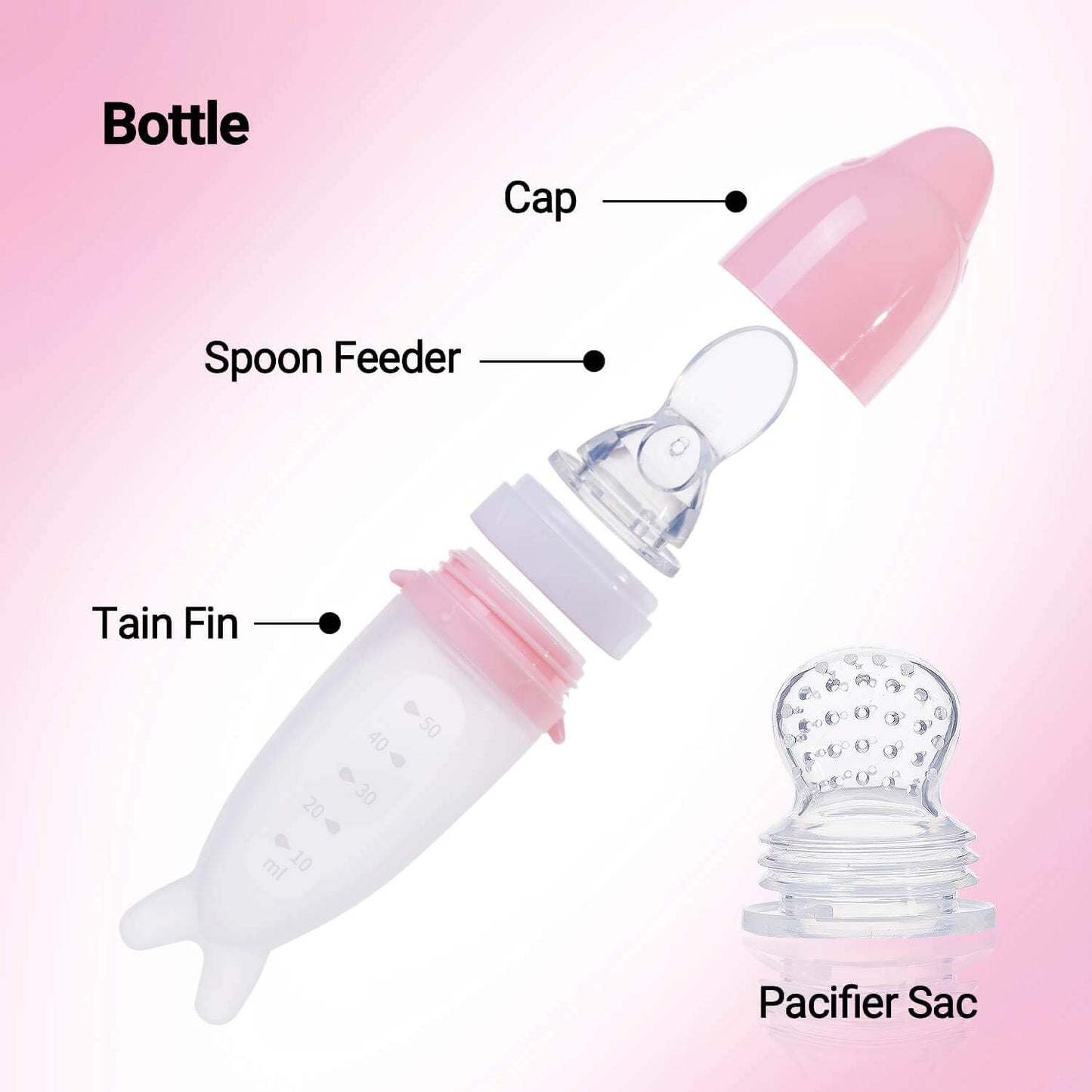 Silikon Quetschflasche für Babys – Fütterlöffel mit Skala