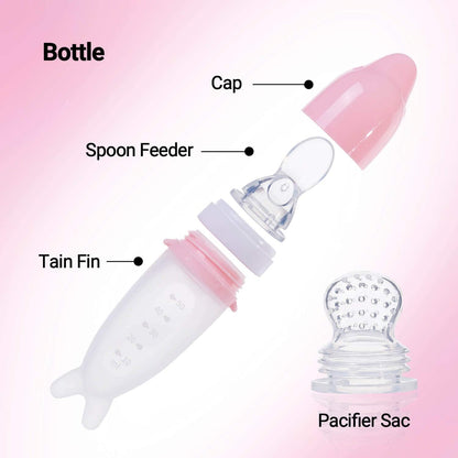 Silikon Quetschflasche für Babys – Fütterlöffel mit Skala