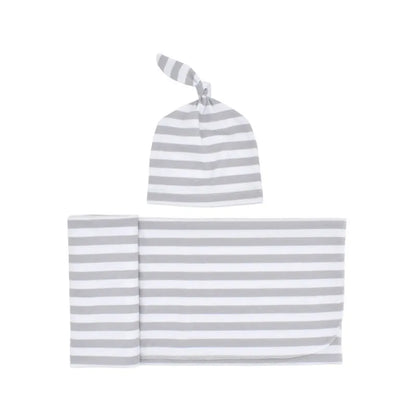 Baby Wickeltuch Set mit Mütze – Weiches Neugeborenen Pucktuch