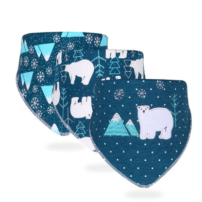 Baby-Schal-Lätzchen-Set - Weiche Dreieckstücher mit niedlichen Motiven