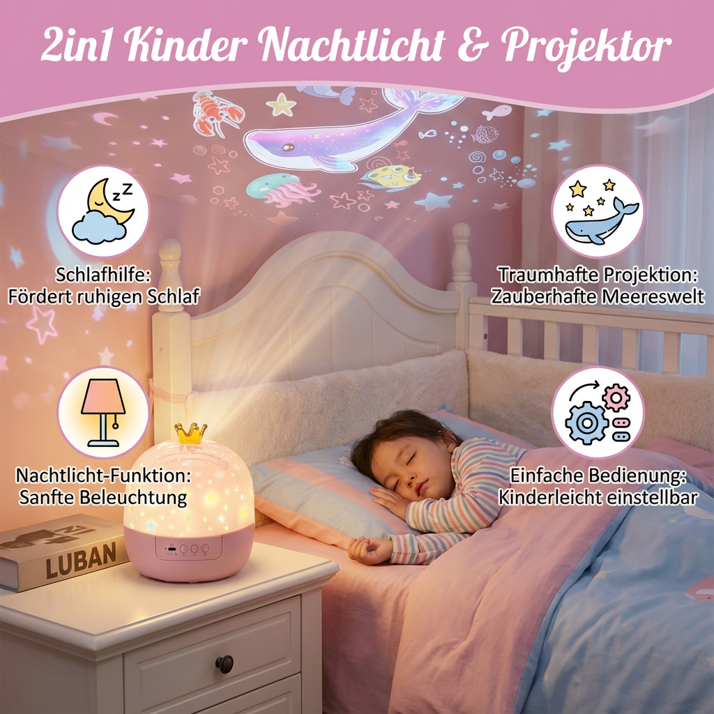 2in1 Kinder Nachtlicht und Projektor