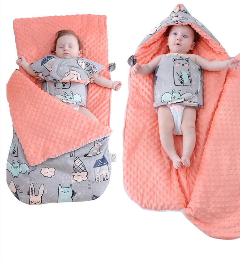 säugling decke oder schlafsack Baby Schlafsack mit Kapuze – Minky Decke für Neugeborene – Wolkenschaukel