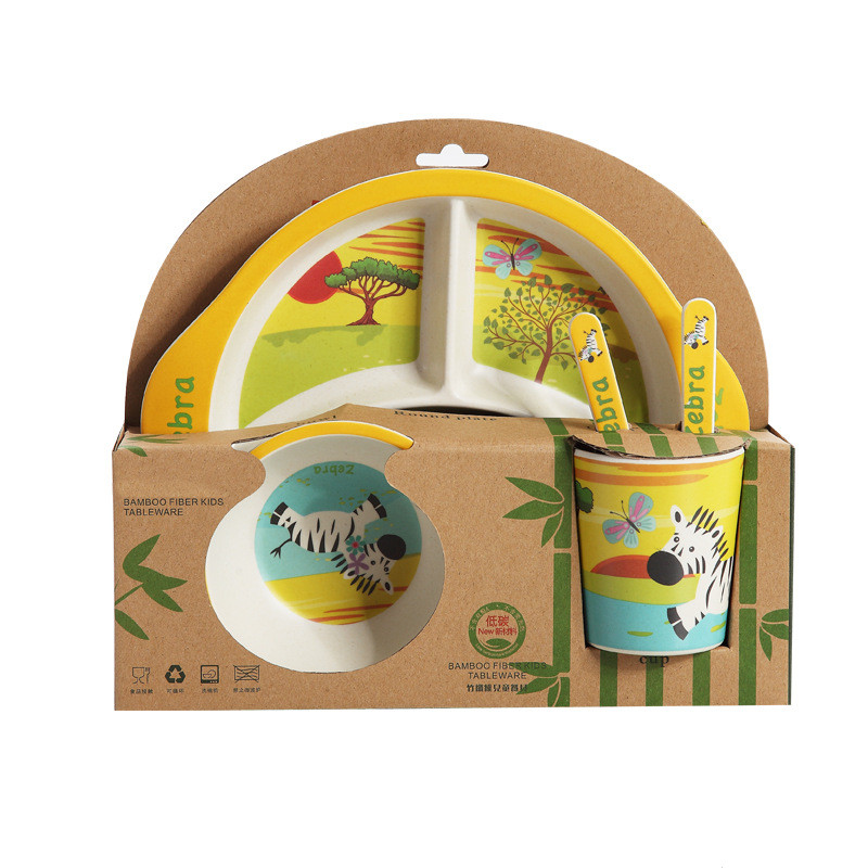 Kinder Geschirr Set – Teller, Becher und Besteck mit Tiermotiven für Mahlzeiten