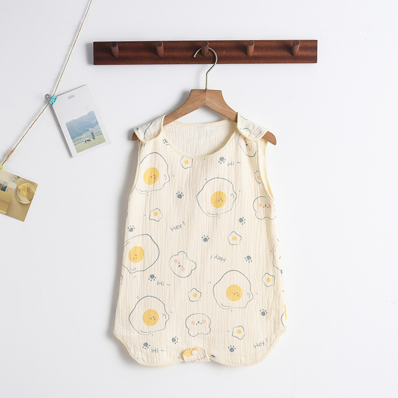 Baby Sommerschlafsack aus Musselin – Ärmeloser Schlafanzug mit Druckknöpfen