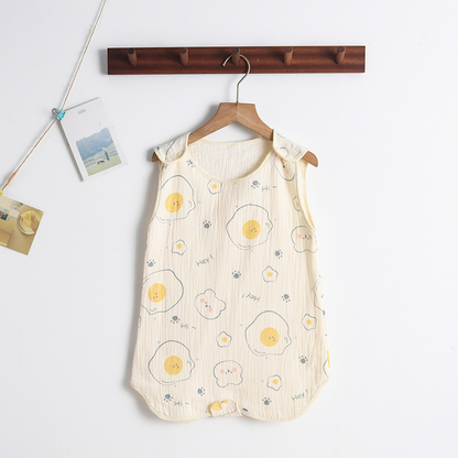 Baby Sommerschlafsack aus Musselin – Ärmeloser Schlafanzug mit Druckknöpfen