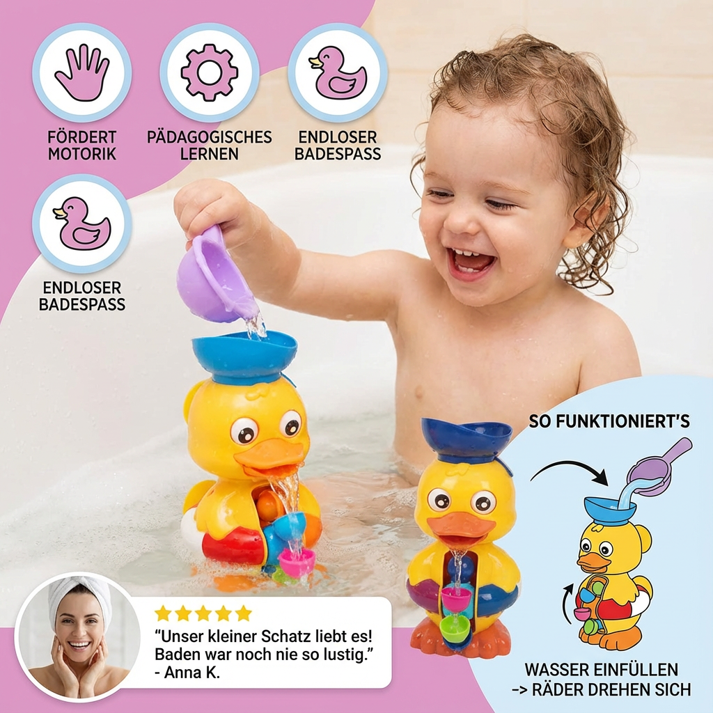 Wasserrad Badeente Spielzeug