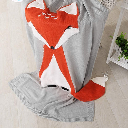 Baby Strickdecke mit Tiermotiv – Kuscheldecke mit 3D-Design für Kinder