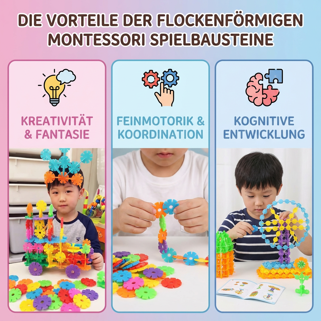 Flockenförmige Montessori Spielbausteine