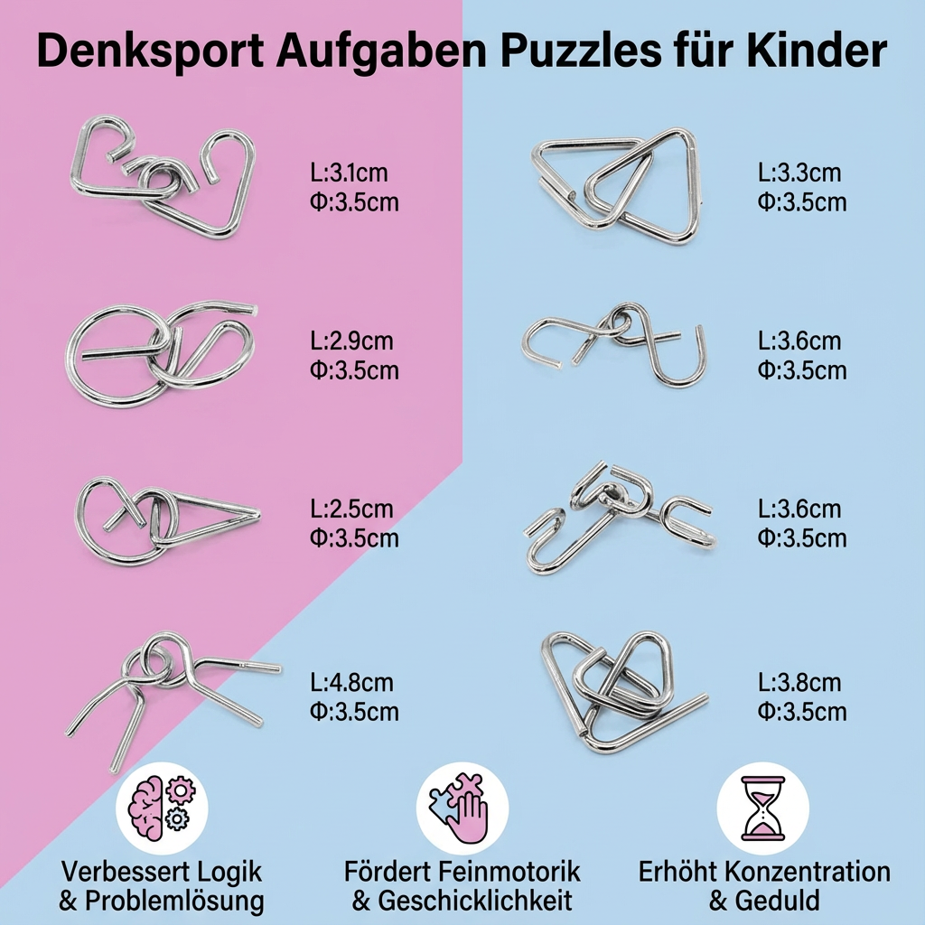 Denksport Aufgaben Puzzles für Kinder