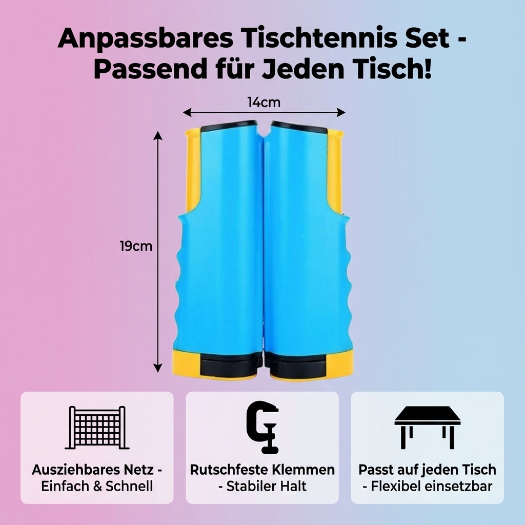 Anpassbares Tischtennis Set - Passend für Jeden Tisch!