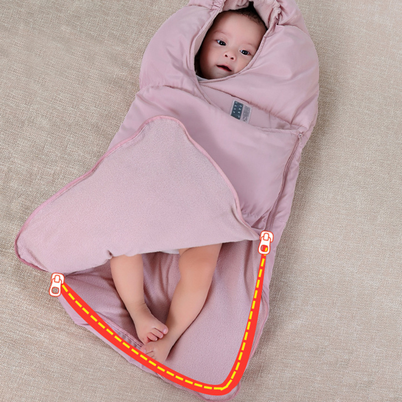 Baby Fußsack für Kinderwagen – Warmer Winter Schlafsack mit Kapuze für Babys