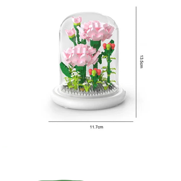 Edle Baustein Blume im Glas