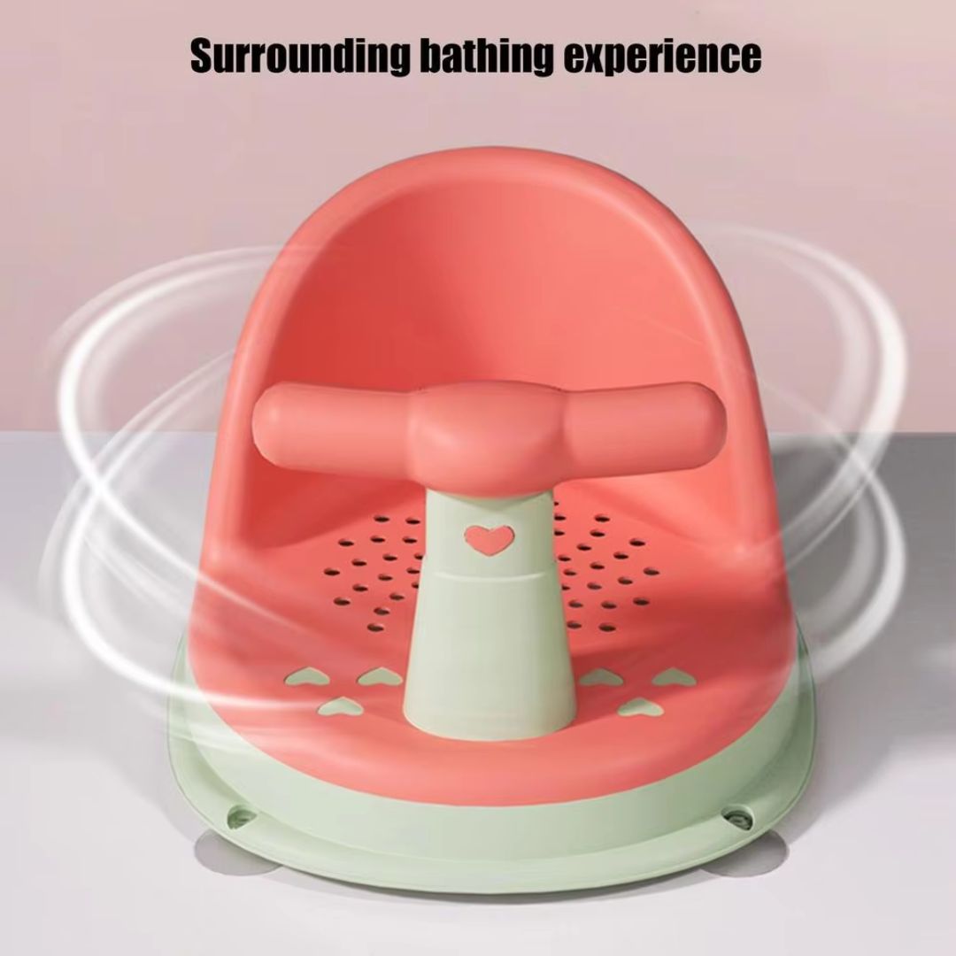 Drehbarer Baby Badesitz mit Griff – Rutschfester Wannensitz