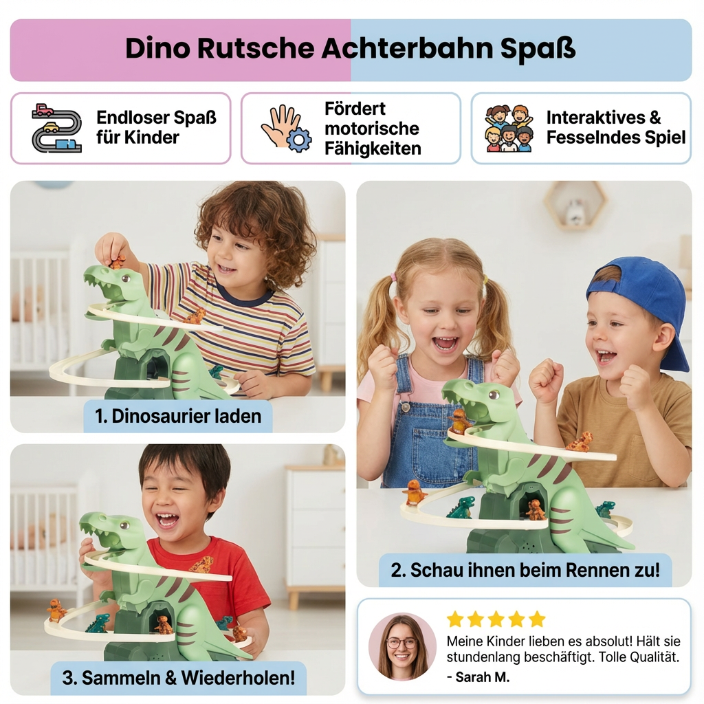 Dino Rutsche Achterbahn Spaß