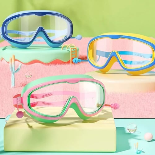 Kindergerechte Schwimm Brillen mit großen Rahmen & Anti-beschlag System