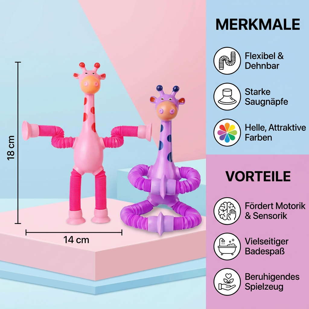 Sensorische Saugnapf Giraffe Baby Spielzeug